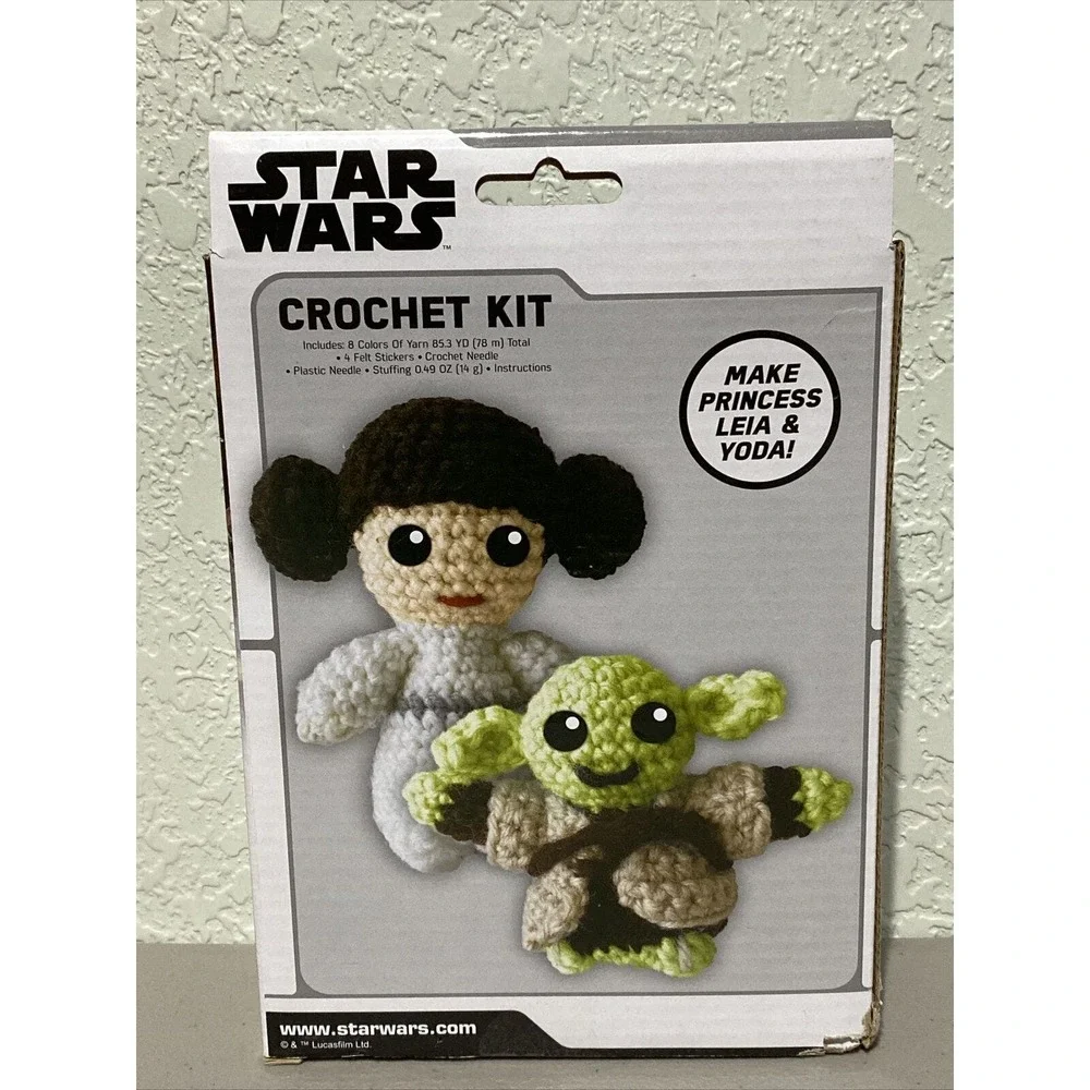 Disney STAR WARS BABY YODA GROGU Princess‎ Leia Crochet Kit Complete Age 6+ NEW
